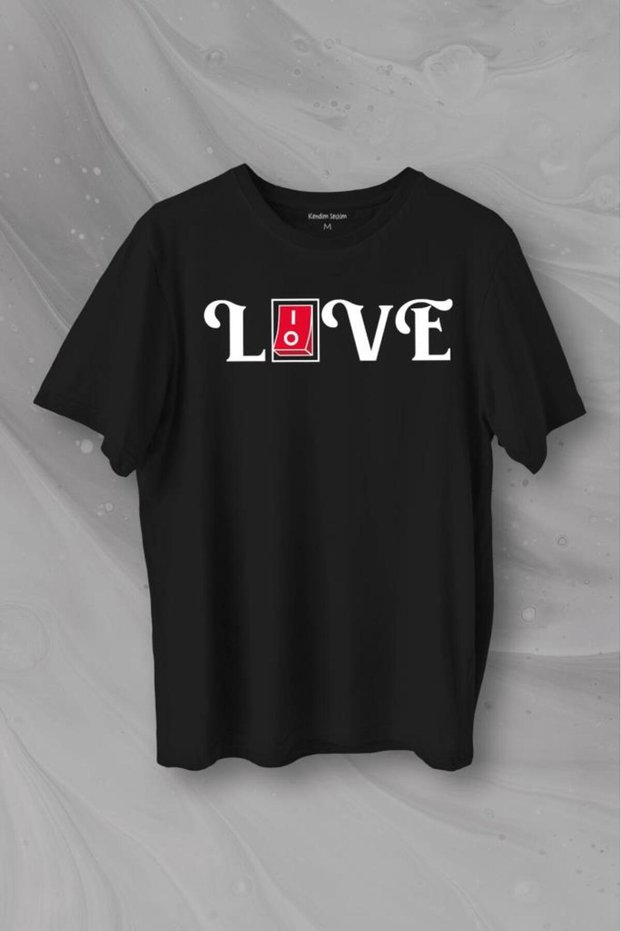 Love Live Typography Outline Printed T-Shirt Unisex T-shirt