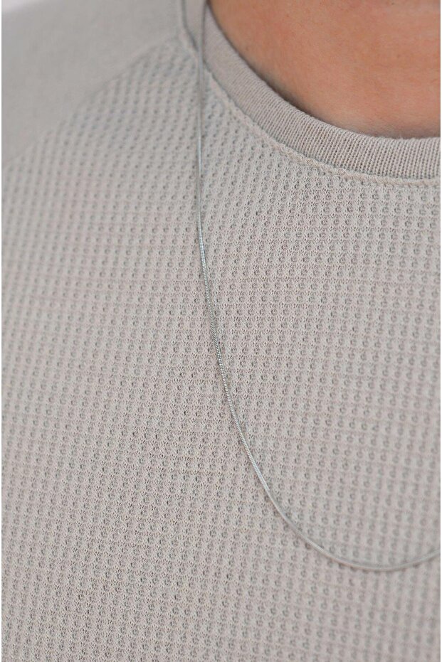 Men's Thin Italian Chain Necklace Silver Color