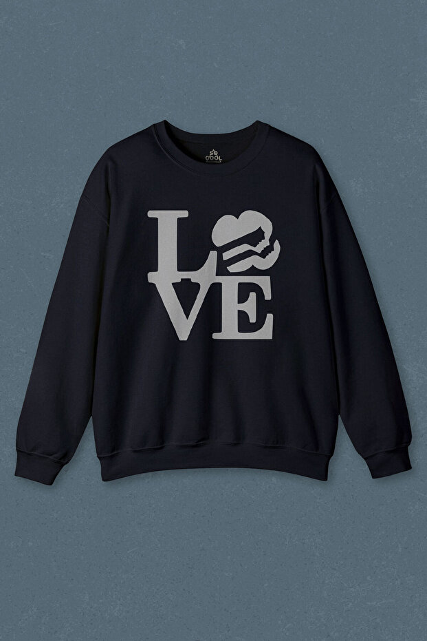 Navy Blue Sweatshirt Love Dance Life I Love Dance Hip Hop Art Printed Unisex Sweat