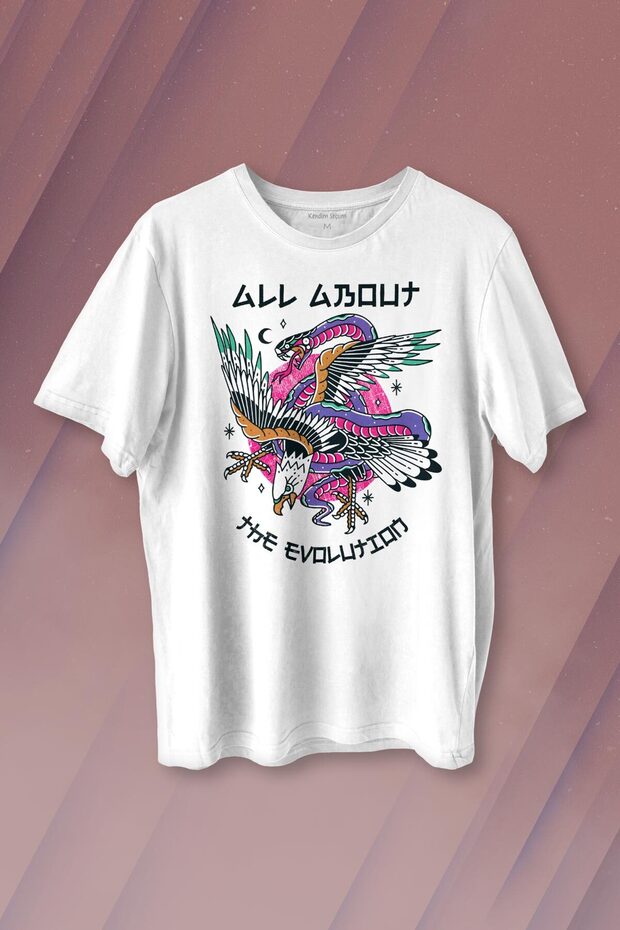 Unisex T-Shirt - Eagle and Snake Y2K Evolution - All about the Evolution
