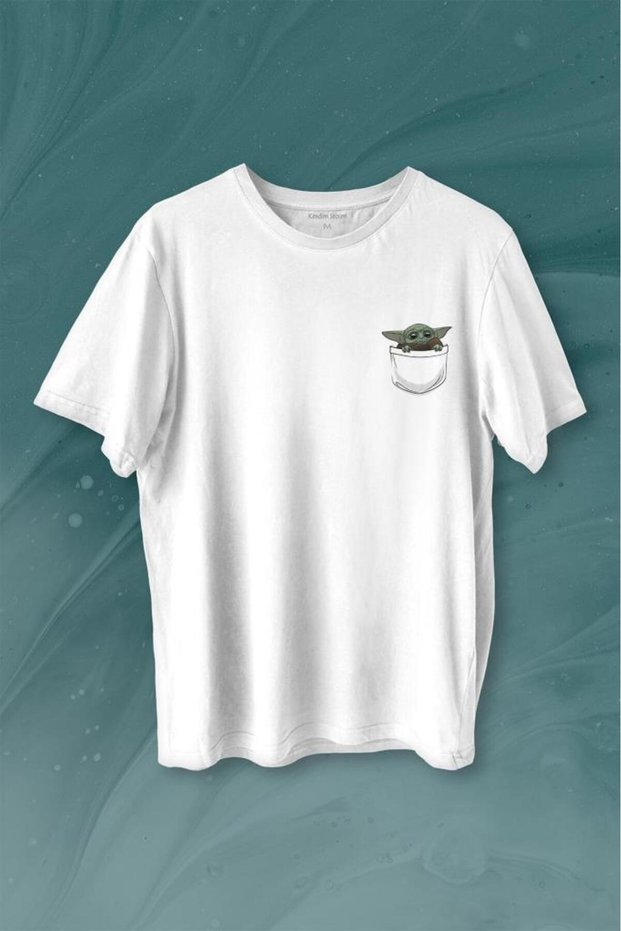 Baby On Board Yoda Star Wars Green Baby Mandalorian 3 Pocket Printed T-Shirt Unisex T-shirt