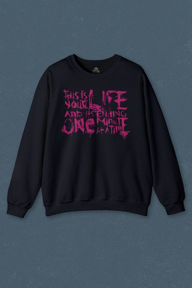 Navy Blue Sweatshirt Fight Club This Is Your Life Tyler Durden Fight Club Printed Unisex Sweat