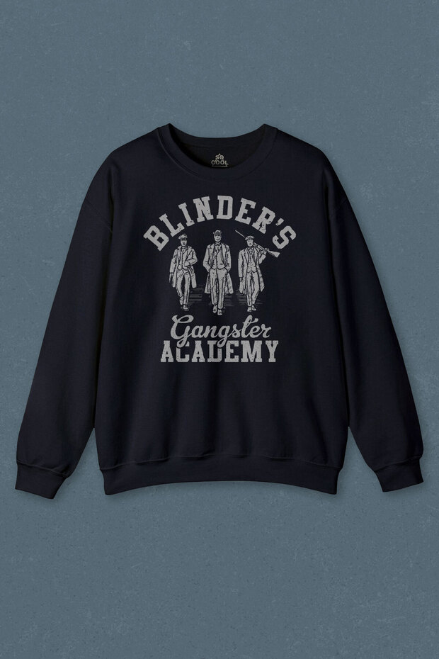 Navy Blue Sweatshirt Peaky Blinders Gangster Academy Series Printed Unisex Sweat