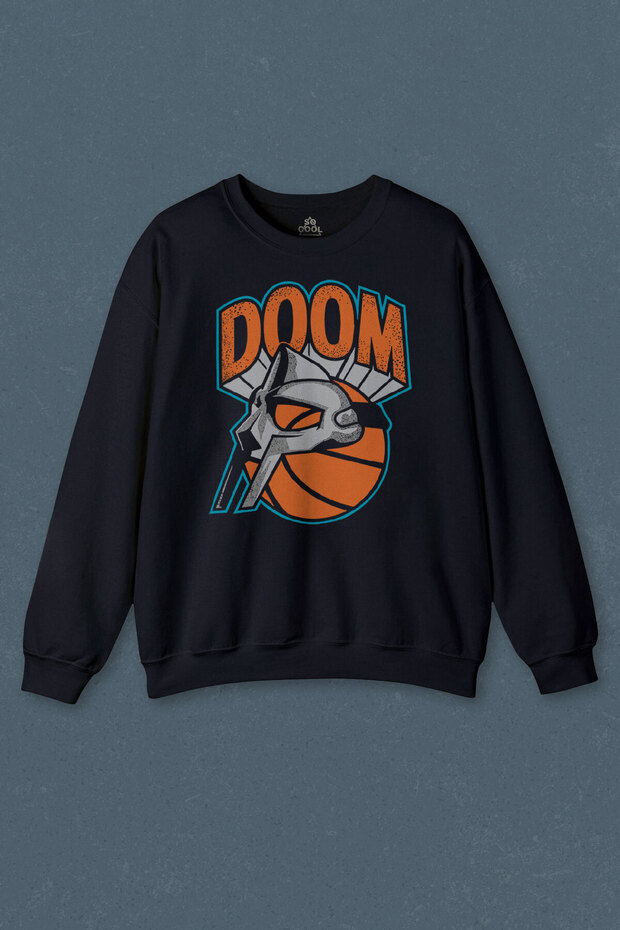 Navy Blue Sweatshirt Mf Doom Basketball Hip Hop Mask Printed Unisex Sweat