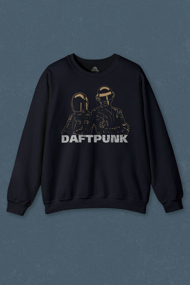 Navy Blue Sweatshirt Daft Punk Music Get Lucky Music Printed Unisex Sweat