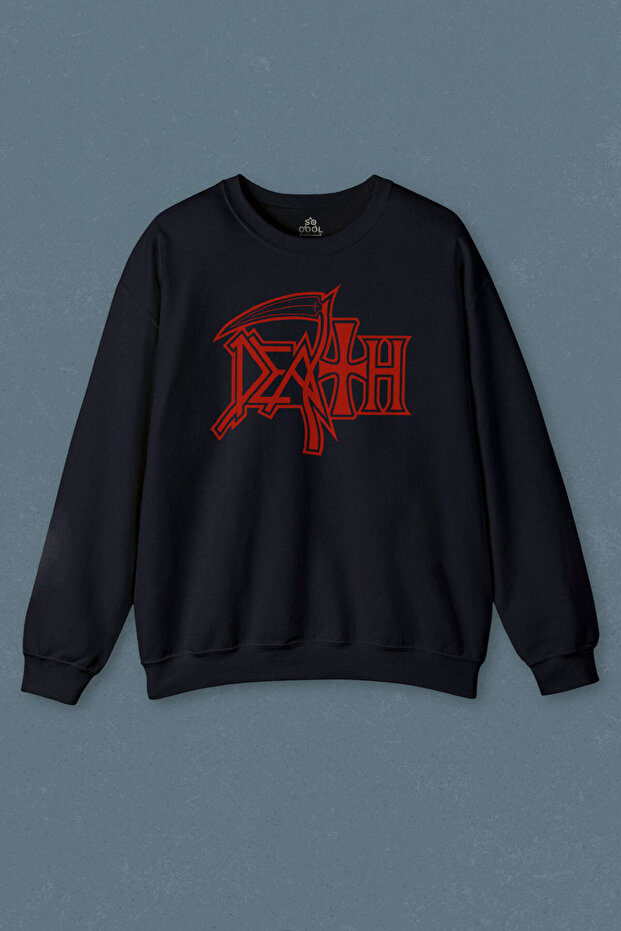 Navy Blue Sweatshirt Unisex Sweatshirt Death Life Will Never Last Metal Band Metallica Printed Unisex