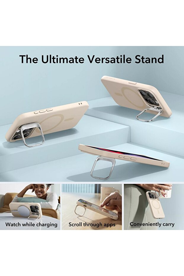 Case compatible with iPhone 15 Pro Max, MagSafe/Magnetic, silicone, Beige - light beige - 6