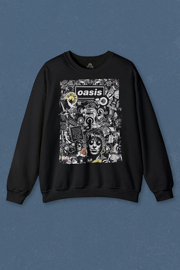 سويت شيرت للجنسين من نوع Oasis Rock Music مطبوع