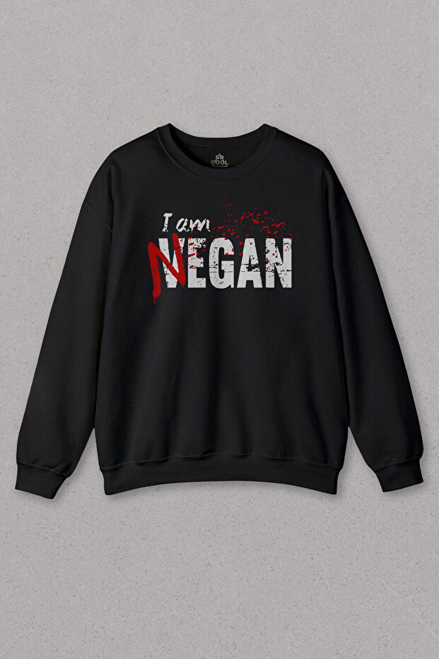 سويت شيرت للجنسين مطبوع عليه عبارة "I Am Negan The Walking Dead