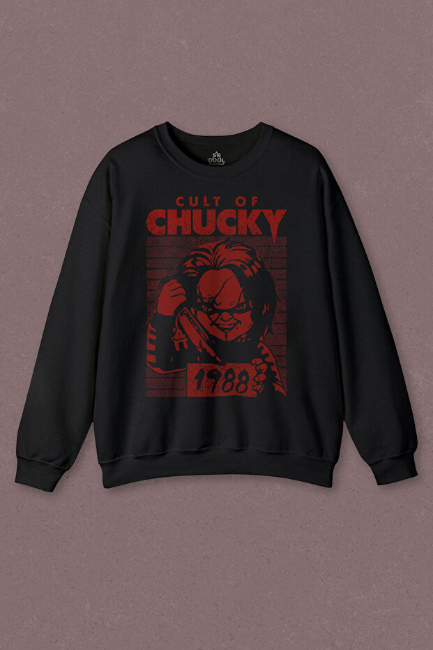 Unisex Sweatshirt Cult Of Chucky 1988 Horror Movie Chaki Printed Sweat