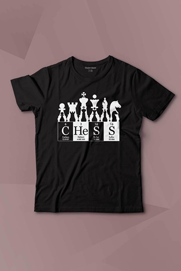 Chess Periodic Chess Periodic Fischer Printed Children's T-Shirt Short Sleeve