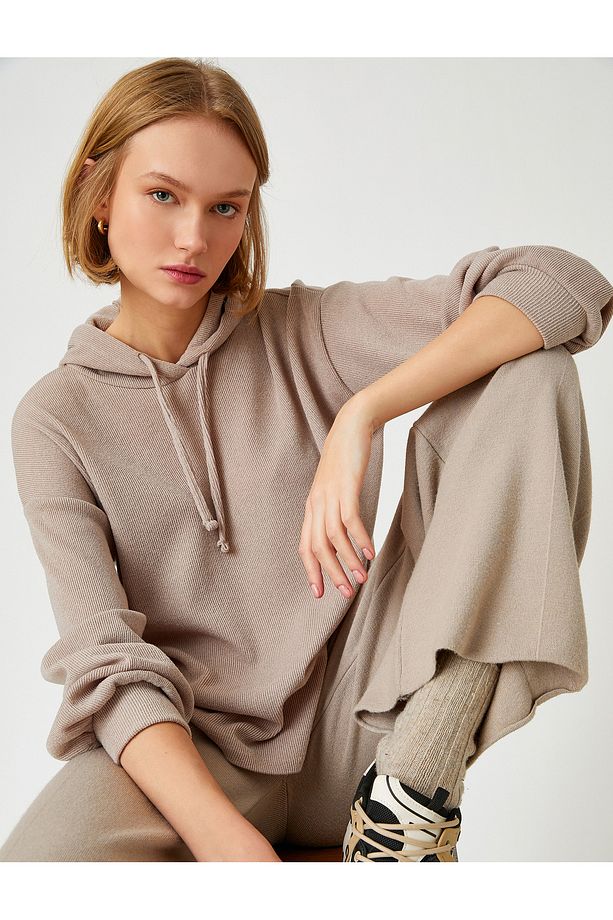 Kapüşonlu Basic Sweatshirt - 1