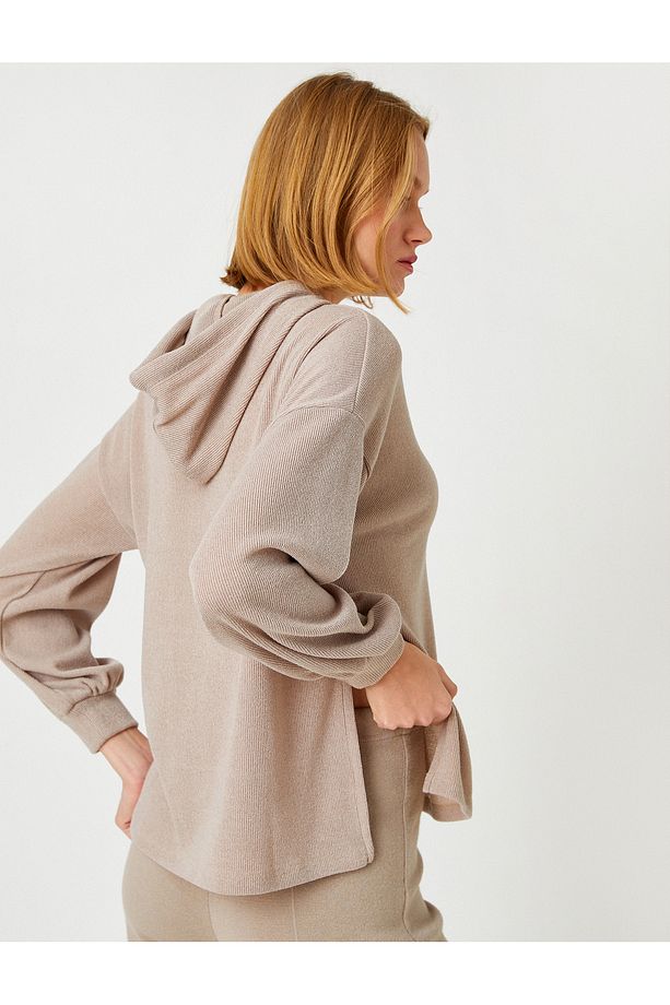 Kapüşonlu Basic Sweatshirt - 4