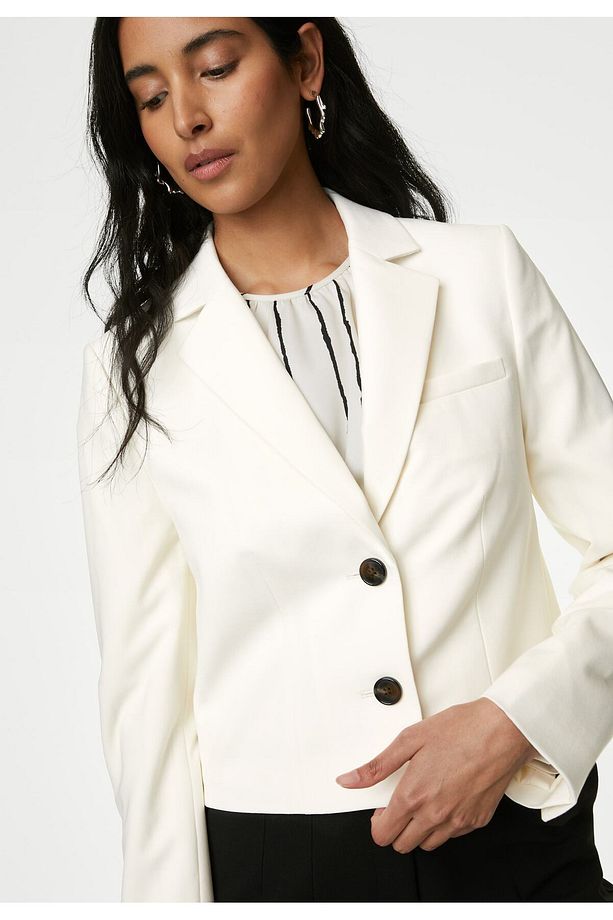 Tailored Fit Crop Yün Blazer Ceket - 3