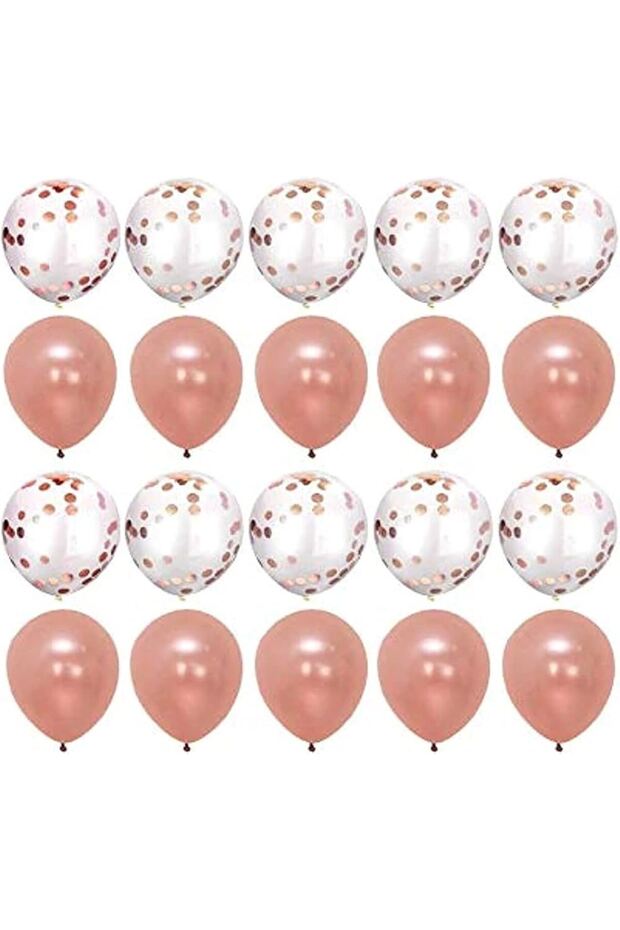 Rose Gold Latex Balloon with Confetti 10 Pieces