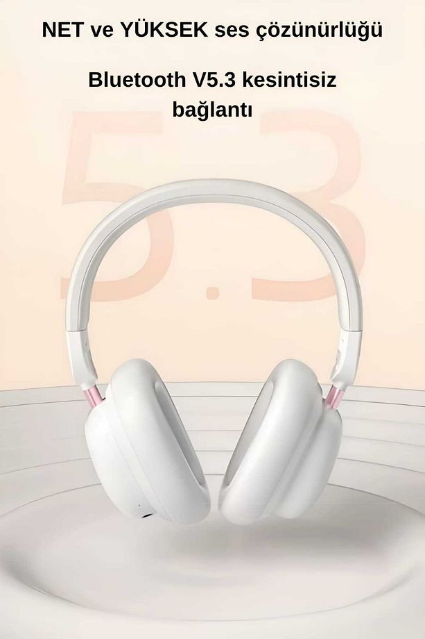H231r Kablosuz Kulak Üstü Bluetooth Kulaklık Mikrofonlu V5.3 Beyaz - 8