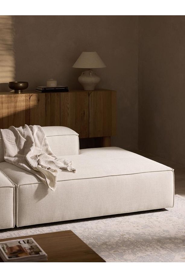 Soft Yumuşak Oturumlu Üç Modüllü Uzanmalı Modüler Kanepe, Keten - InNature Home - 3