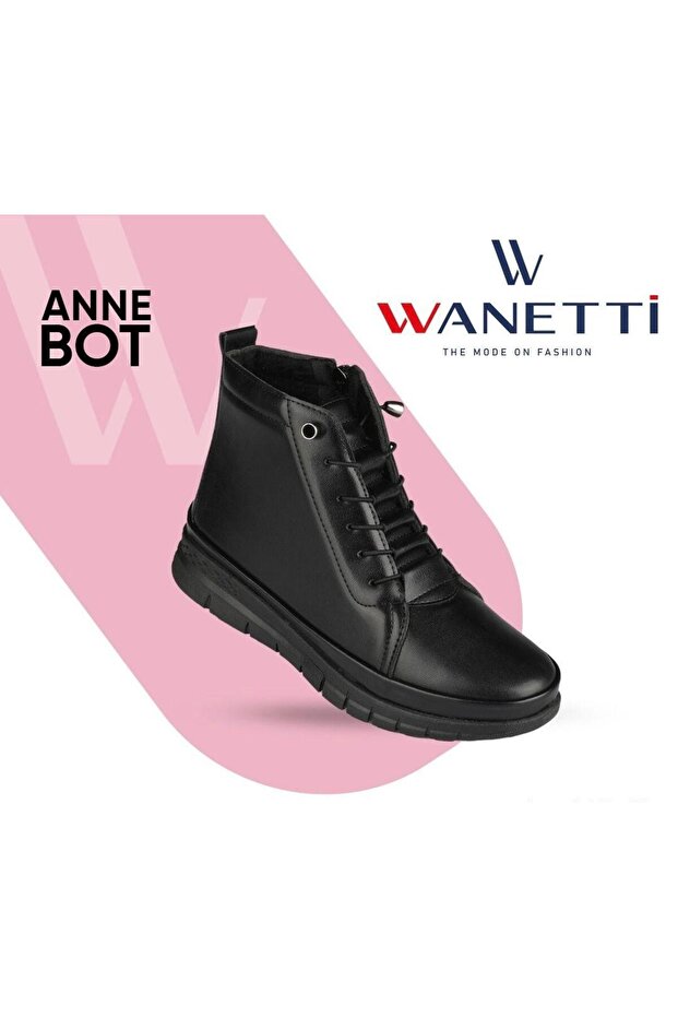 WANETTİ 4 NOKTA ORTOPEDİK -KAUÇUK TABAN  - LASTİK BAĞCIKLI- İÇİ KÜRKLÜ BOT - 1