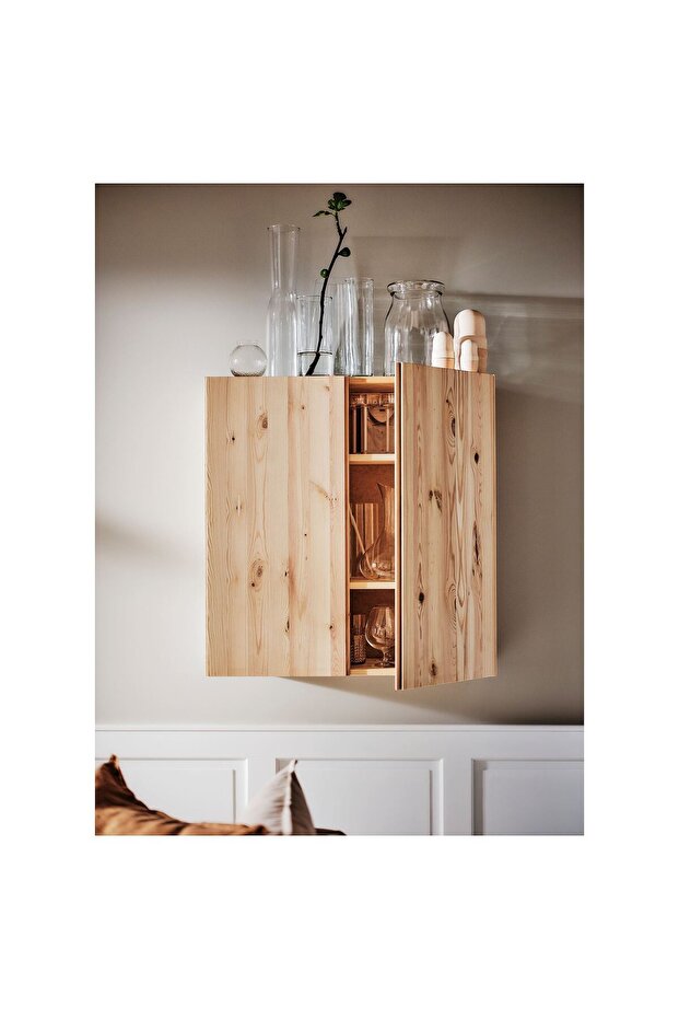 kapaklı dolap, çam, 80x30x83 cm masif çam - 8