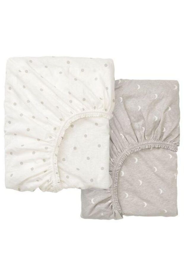 طقم ملاءات جاهزة من Lenast، أبيض-بني - عبوتان - 1