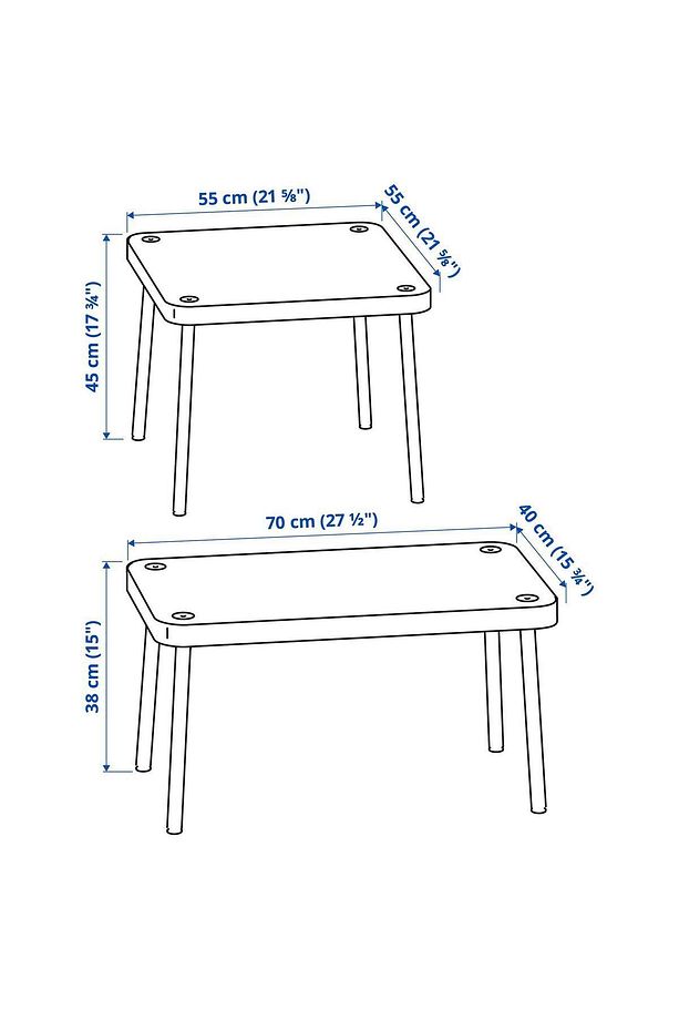 sehpa seti, sarı-huş görünüm, 2 parça - 7