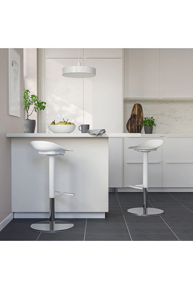 Beyaz 76 Cm Bar Taburesi - 1