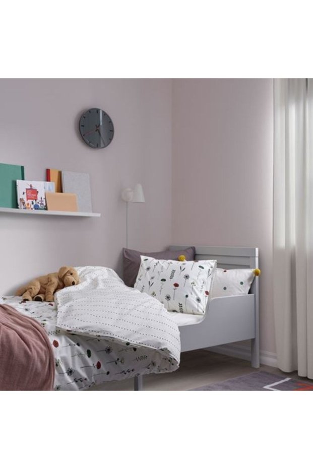 Children's Bedding Set, White-Multi-Colored, 150X200/50X60 cm