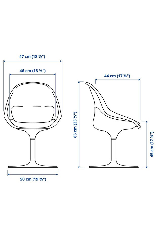 Şeffaf Gövdeli Dönen Sandalye - 7