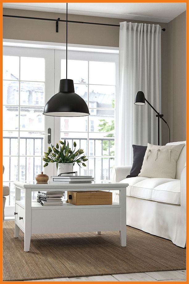 Orta Sehpa Kare Raflı Cam Panelli Çekmeceli Masif Ahşap Çerçeveli 80x49x80 Beyaz - 3