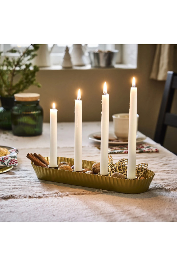 VINTERFINT şamdan, altın rengi, 4 cm - 2