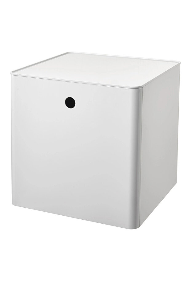 Plastic KUGGIS box with lid, white, 32x32x32 cm White 1