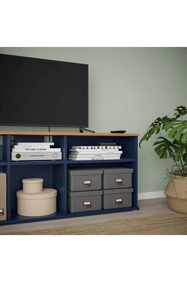 Mavi-siyah 156x38x60 Cm Tv Sehpası Modern Ve Sade, - 6