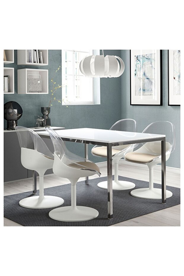 Şeffaf Gövdeli Dönen Sandalye - 1