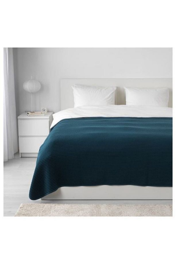 Çift Kişilik Yatak Örtüsü, Koyu Mavi 230x250 Cm %100 Pamuk Yatak Örtüsü - 3