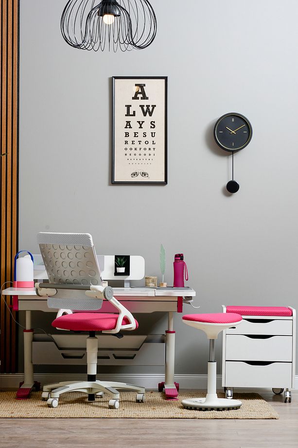 Yükseklik Ve Eğim Ayarlı, Sirius Premium Bilgisayar Ve Çalışma Masası Takımı Ekru/fuşya - 1