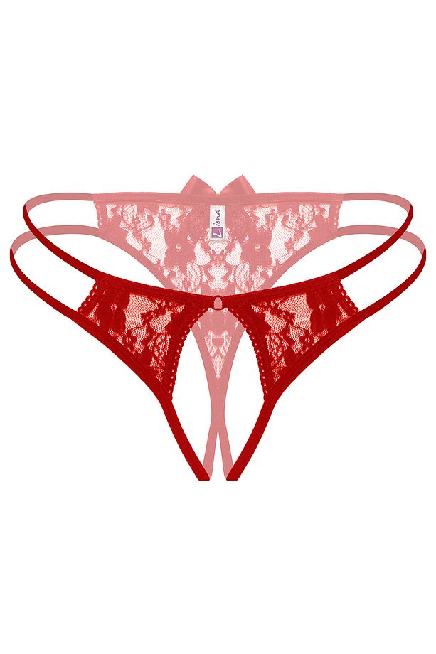 Mulvxbrf Brf02 Kırmızı Dantelli Önü Açık Külot (Mulvix) - 1