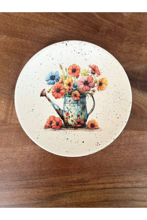 Çiçek Desenli 18 cm Duvar Tabağı, Dekorasyon, Mutfak, Balkon - 4