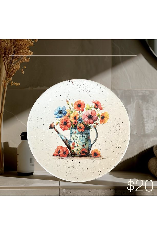 Çiçek Desenli 18 cm Duvar Tabağı, Dekorasyon, Mutfak, Balkon - 2