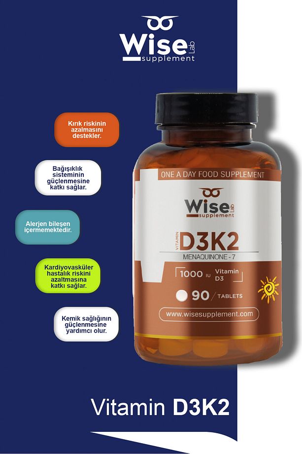 Vitamin D3 K2 90 Tablet Ekonomik Boy - 3
