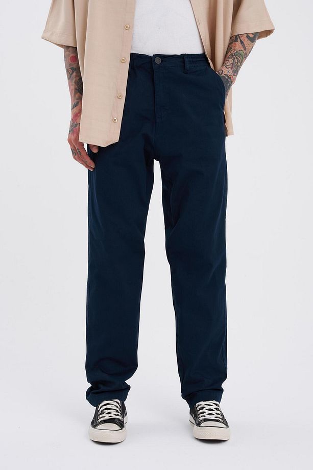 Erkek Basic Solid Koyu Mavi Jean Pantolon - 1