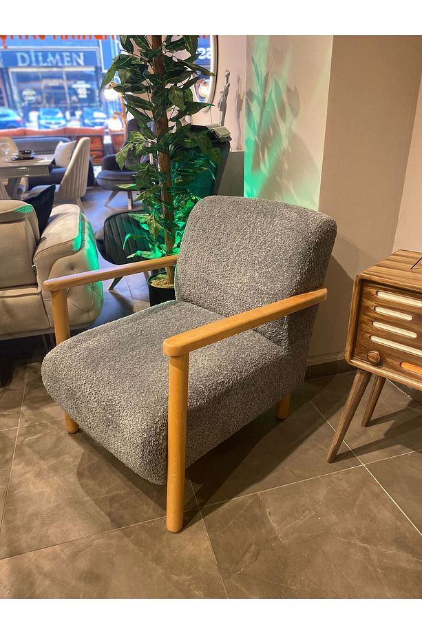 İskandinav Ahşap Ayaklı Berjer, Bekleme salonu, Kahve Köşesi, Balkon - 2