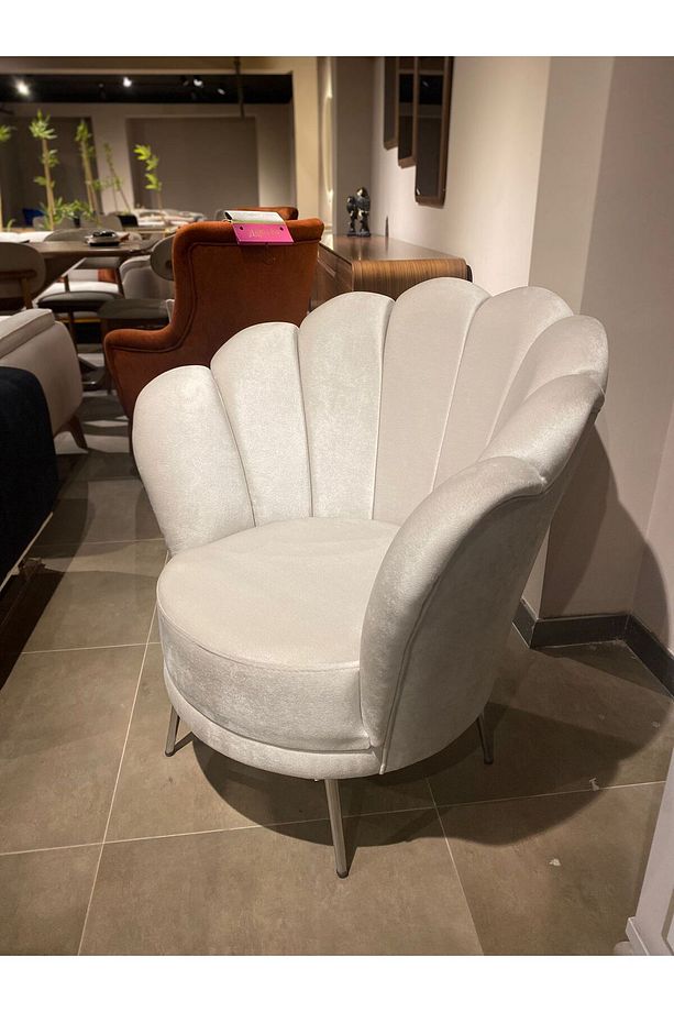 Papatya Krem Berjer Krom Ayak, Ofis, Kuaför, Bekleme Salonu - 3