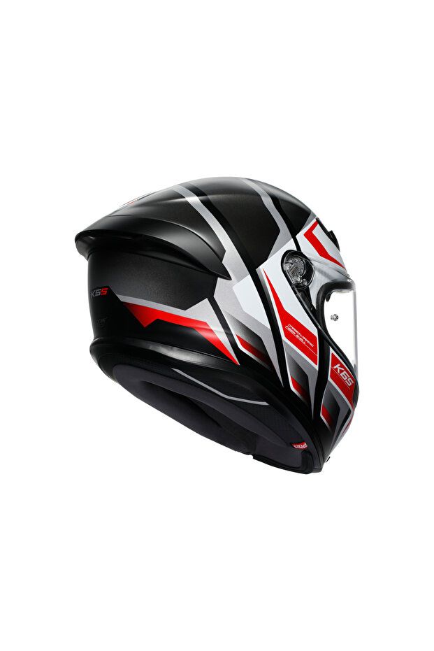 K6 S Karve Matt Black White Red Configuration Kapalı Kask - 6