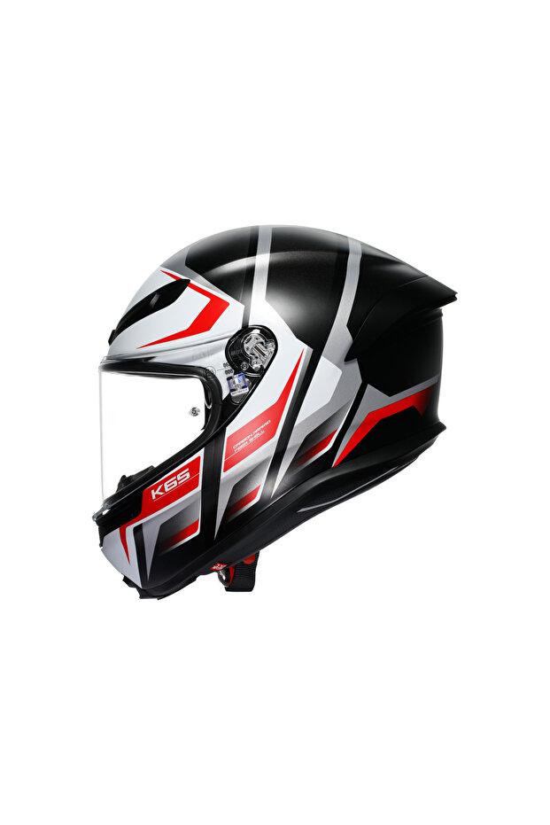 K6 S Karve Matt Black White Red Configuration Kapalı Kask - 4