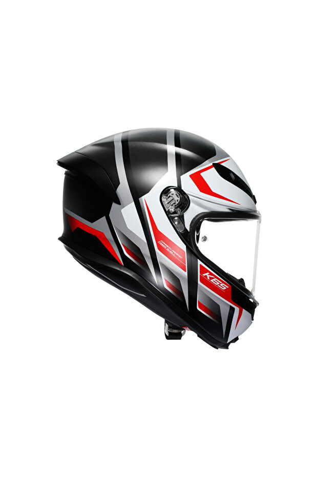 K6 S Karve Matt Black White Red Configuration Kapalı Kask - 2