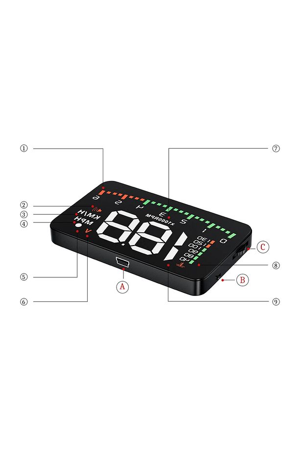 G10 Otomatik Hud Ekran Araba Projektör Alarmı Hız Göstergesi - 4