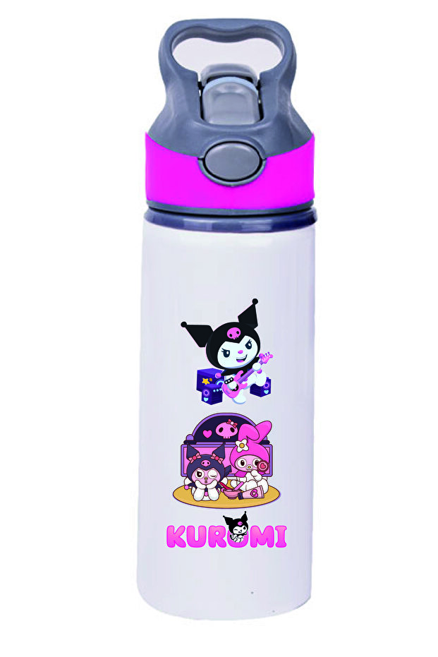 Kuromi Printed Metal Drinker with Straw - 029