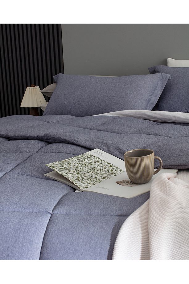 Meleni Tek Kişilik Comforter Set - İndigo - 3