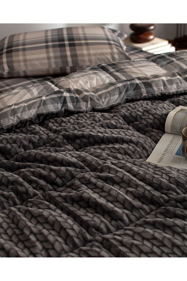 Beth Çift Kişilik Wellsoft Comforter Set - Antrasit - 3