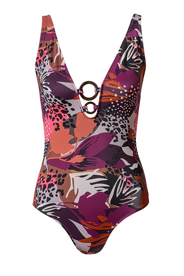 Plaisir V-Neck Swimsuit Leopard Pattern - 4